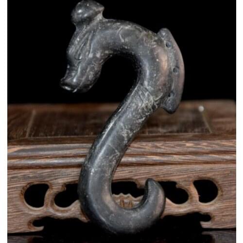 Hongshan culture archaize black iron meteorite archaize dragon statue