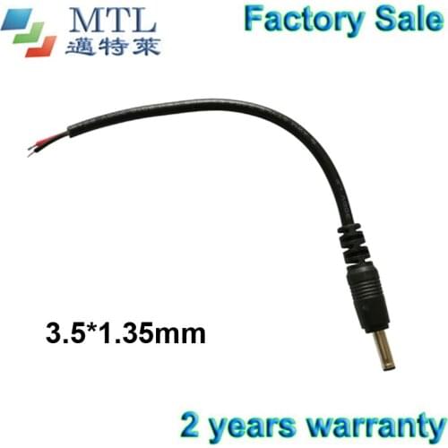 Power cable with 3.5mm*1.35mm DC male connector, 100 pcs/lot, for led strip, CCTV camera power adaptor, factory wholesale