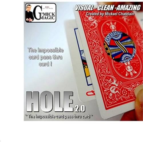 Hole 2.0 By Mickael Chatelain (Gimmicks+Dvd) Magic Tricks Card Hole Move Close Up Magie Comedy Illusions Mentalism Magia Toys