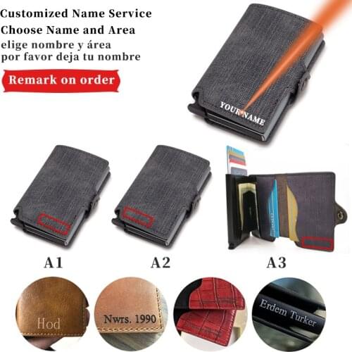 Creditcard Cardholder Case with Name Customize Credit Card Holder Metal Minimalist Wallet Men Business Smart Purse