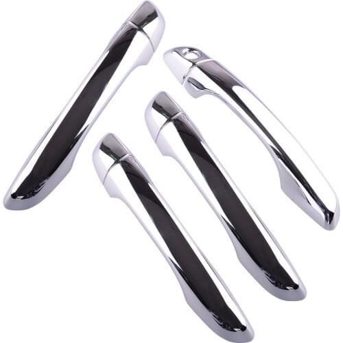 Car Outer Door Handle Cover Trim with Smart Hole ABS Chrome Fit For Hyundai Accent 2018 2019 2020 2021