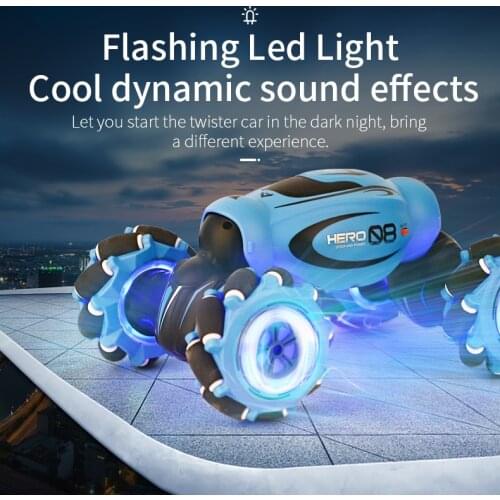 Dual Mode Remote Control Stunt Car Twisting Drifting LED Vehicle Gesture Induction 2.4 G Radio Control Car Toys Gifts For Boys