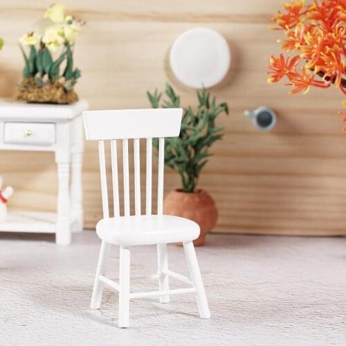 1/12 Simulation Sofa Stool Chair Dollhouse Miniature Dining Furniture White Chair Model Toys For Doll House Decor Accessories