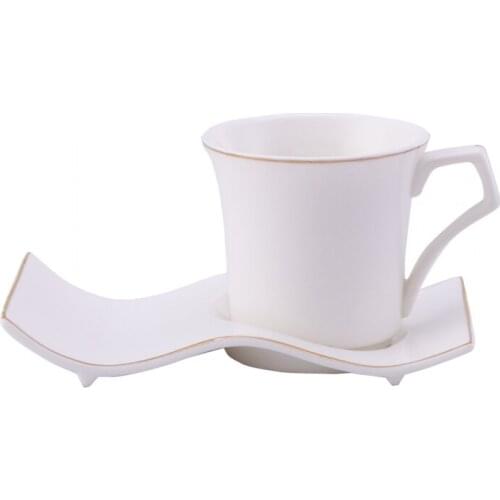 Karaca Laura Porcelain Turkish Coffee Cups Boxed Set with 6 Cups and 6 Saucers Tea Coffeeware Glass Drinkware