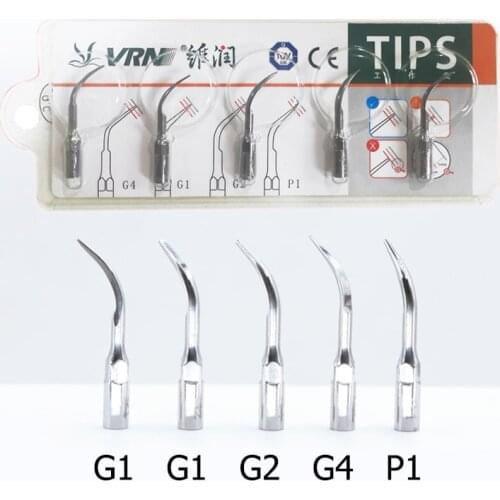 G1+G2+G4+P1 Dental Scaler Tips set, Fit EMS VRN Woodpecker Ultrasonic Scaler Handpiece Dental Scaling Tip, 5pcs/set