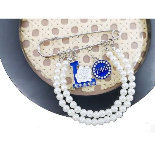 New 2021 Handmade Greek Letter Zeta Phi Beta Bird of Peace Shield Brooch Link Pin Womens Jewelry Accesorios Para Mujer