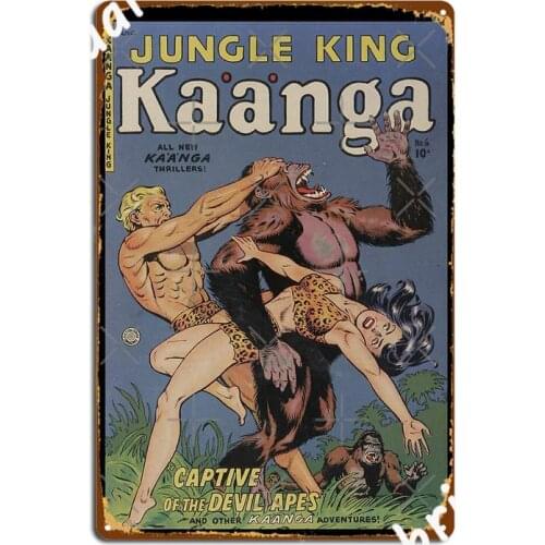 Retro Comic Book Cover Jungle Ape Pin Up Metal Sign Pub Garage Plates Cinema Garage Customize Tin Sign Poster