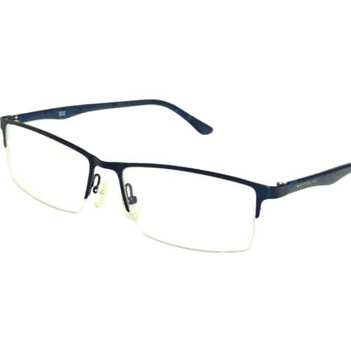 Retro Reading Glasses Rectangular Blue Metal Frame Optical Eyeglasses for Men Women Ultralight Business+1 +1.5 +2 +2.5+3 +3.5 +4