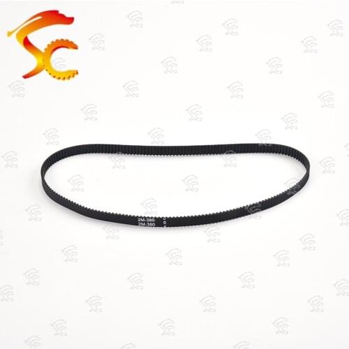 2pcs 2GT-380-6/10mm belt closed loop rubber 2GT-380-6/10mm timing belt Teeth 190 Length 380mm width 10/6mm for 3D printer