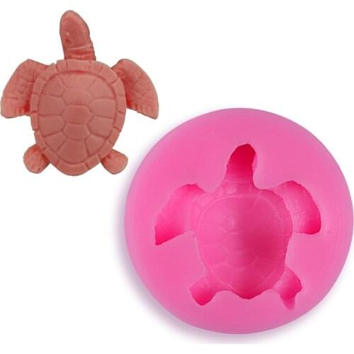 Silicone Mold Cute Sea Turtle Shape Ocean Theme Cake Decoration Gum Mould For Kitchen Accessories