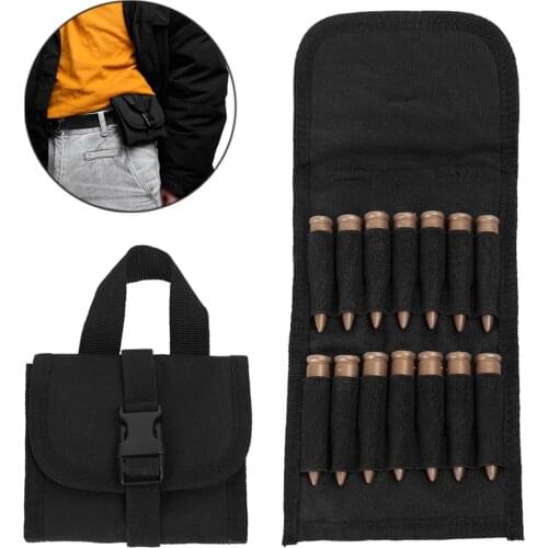 Tactical 14 Rounds Foldable Ammo Pouch Shotgun Bullets Shell Holder Tactical Molle Rifle Cartridge Carrier Case Belt Bag