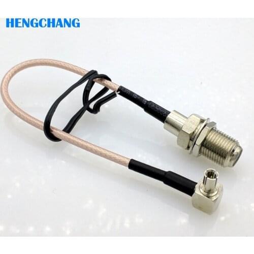 TS9 to F female RF Pigtail Cable Adapter F connector to TS9 Rightangle 15cm RG316 cable 10pcs/lot