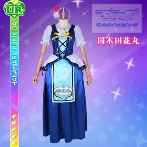 [STOCK] 2018 Anime Love Live Sunshine! Kunikida HanamaruCosplay Blue World Uniform Cosplay Costume For Halloween Free Shipping