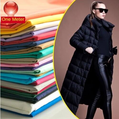 Waterproof Fabric 40D Nylon By The Meter Per for Down Jacket Winter Clothes Windbreaker Sewing Diy Textile Plain White blue pink