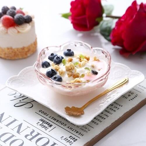 Japanese relief glass Cherry Blossom bowl dessert birds nest bowl creative sugar water tremella soup bowl cup ice cream salad