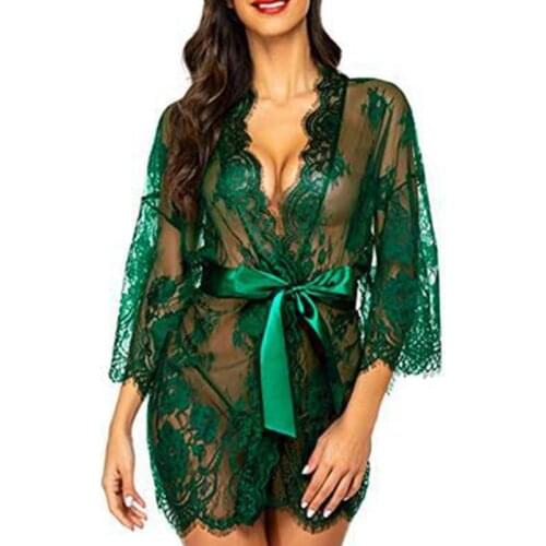 Womens robe 3XXL bathrobe Lace Nightie bathrobe women Bridesmaid Bath Robe Hollow See-though Sleepwear bridesmaid gift Lingerie