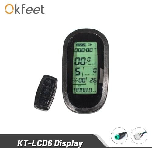 Okfeet Kunteng LCD Display Waterproof Intelligent KT Control Panel LCD6 Display for Electric Bicycle EBike Conversion Kit
