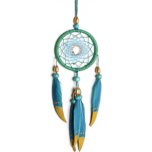 1PCS handmade dream catcher car pendant feather color bead good luck pendant home wall decoration car accessories interior