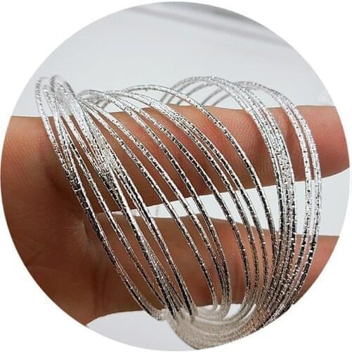 10/20 Pcs/Set Womens Fashion Etched Dimpled Circle Bangles Bracelets Jewelry Gift