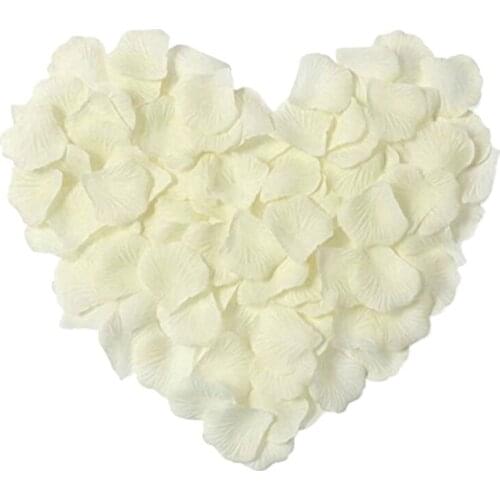 100 Pcs/Set Silk Rose Petals Artificial Rose Flower Petal for Wedding Party Home Hotel Valentines Day Decoration, White