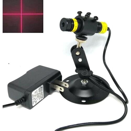 16X68mm Focusable 100mW 650nm Red Laser Diode Cross Locator Module w 5V 1A Adapter + 17.5mm Heatsink Holder