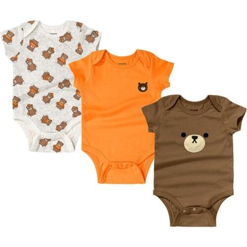 Package fart dress baby summer triangle, climb clothes cotton short sleeve neonatal jumpsuits 3 pieces