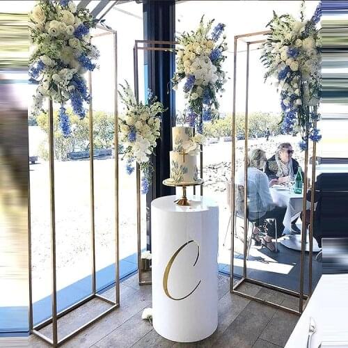 3pcs Rectangular shelf wedding props iron shelf wedding stage layout three-dimensional road guide ornaments