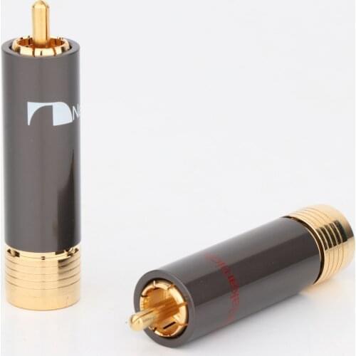 4pieces 24k Gold Plated RCA Plug Gold Male Connector HIFI RCA Plug Solder Audio RCA Plug