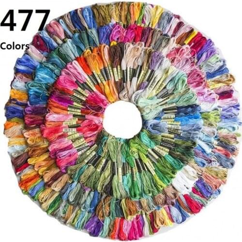 447 Colors Polyester-mixed Cotton Cross Stitch Embroidery Thread DIY Sewing Tool DIY Knitting