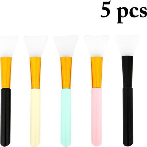 5PCS Professional Makeup Brush Silicone Facial Mask Brush Cream Mixing Silicone Brush Makeup Brush Face Skin Care Makeup Tools