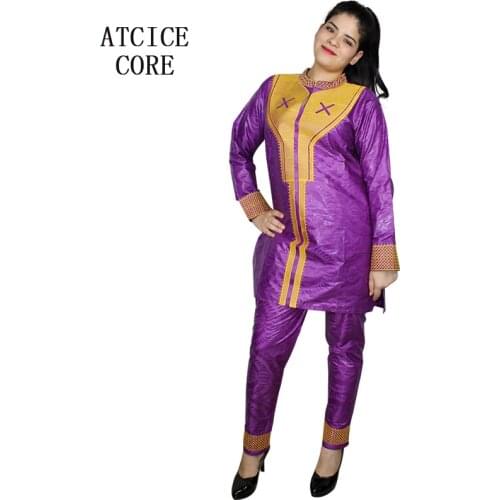 African dresses for woman bazin riche embroidery top with pants LC078