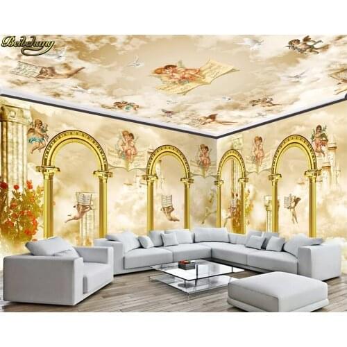 Beibehang Custom wallpaper aristocratic royal dream sky fairyland angel Roman column house wall papers home decor 3d wallpaper