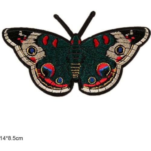 Big Size Mothra Beautiful Butterfly Iron On Embroidered Clothes Patches For Clothing Stickers Garment Wholesale
