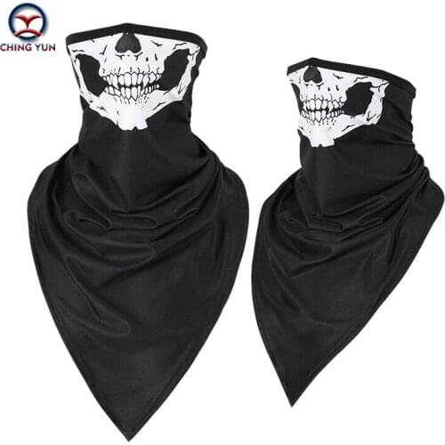 CHINGYUN 2020 ice silk skull mask sunscreen riding neck sleeve digital printing men and women outdoor sports triangle scarf
