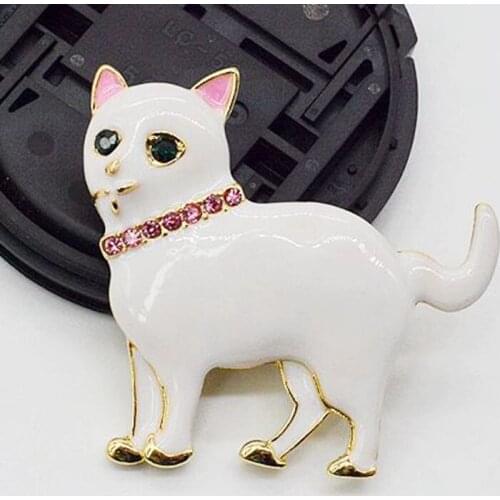 Handmade glaze small white cat