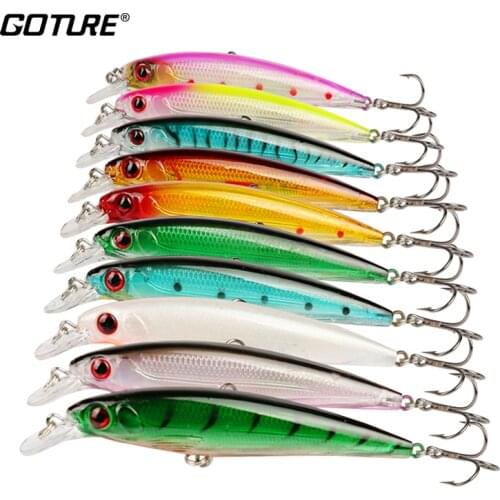 Goture 10pcs/lot 11cm/13.5g Minnow Fishing Lures Wobblers Fishing Lure Crankbait Hard Artificial Bait Trout Pink Lures 10 Colour