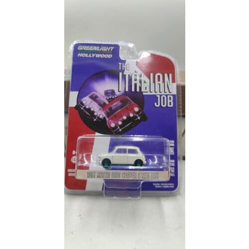GreenLight 1:64 1967 Austin Mini Cooper White Green version Alloy toy cars Metal Diecast Model Vehicles For Children Boys gift