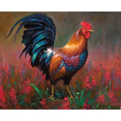 Full Square/Round Drill 5D DIY Diamond Painting "Flower Rooster" 3D Rhinestone Embroidery Cross Stitch 5D Home Decor Gift