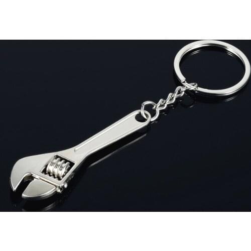Fashion Zinc Alloy Silver Changeable Spanner Keychain Key Ring Metal Wrench Car Auto Repair Tools Key Chains Keyholder Trinket