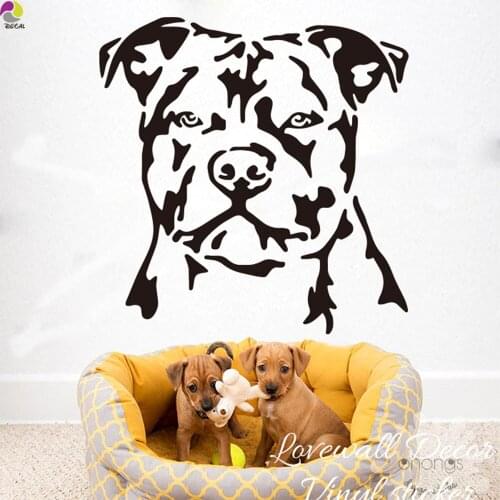 Staffordshire Bull Terrier Dog Wall Sticker Baby Nursery Kids Room Sofa Cartoon Dog Animal Wall Decal Bedroom Living Room Vinyl