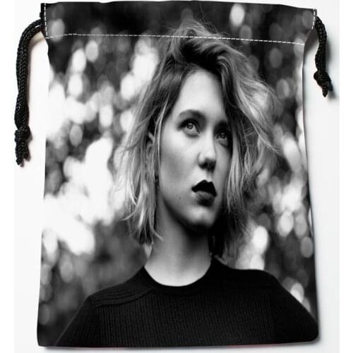 New Arrive Lea Seydoux Drawstring Bags Custom Storage Bags Storage Printed gift bags More Size 18*22cm DIY your picture