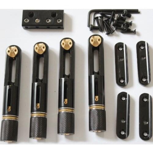 One set 4strings black single headless bass bridge