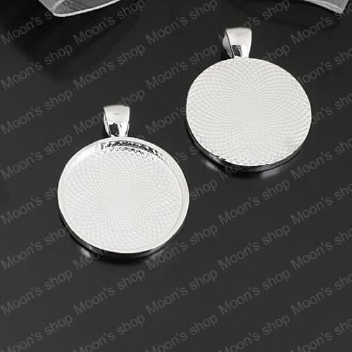 Wholesale Outer 28mm Inner 25mm Silver color Round Alloy Cameo Settings Pendants Backs Findings 6 pieces(JM3554)