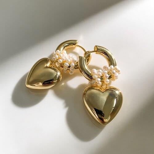 Original design stylish stereo love fresh water pearl earring earrings 2021 summer earrings