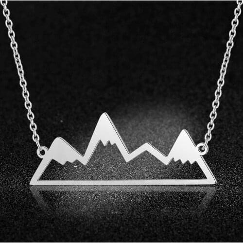 100% Real Stainless Steel Hollow Mountain Necklace Amazing Design Super Quality Jewelry Necklaces Fashion Pendant Necklaces