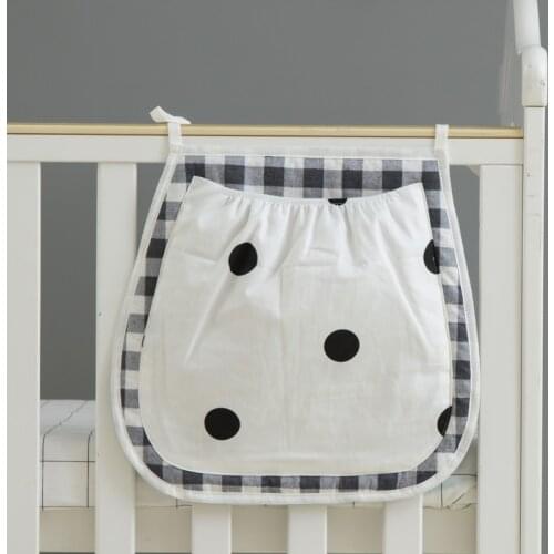 30*30 cm Crib Hanging Storage Bag Baby Bedside Toys Diaper Organizer Cotton Big Pocket for Baby Bedding Set Cot Accessories