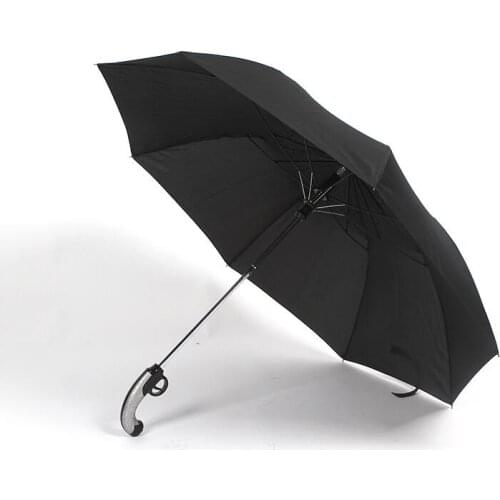 Fully-automatic Three Folding Umbrella Creative RainPistol/Gun Style Men Automatic Umbrellas Windproof Male Parasol Black