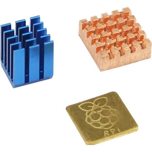 Raspberry Pi 3 Model B + Plus Heat Sink 1 Aluminum + 2 Copper Cooling Pad disipador Heatsink for Raspberry Pi 3 B+/3 Connector