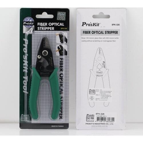 Carbon steel Proskit 8PK-326 clamp Fiber stripping pliers , 8PK-326 Tri-Hole Fiber Optic Stripper 8PK-326 FTTH FIbeGeneral Purpo