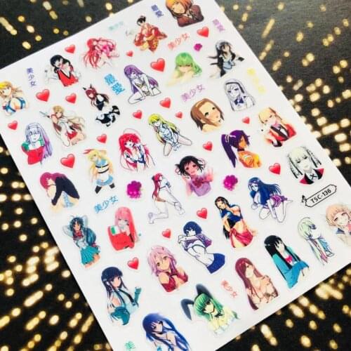 D-66 BLACK GOLD SILVER english letter series DESIGNS COOL 3d nail art stickers decal template diy nail tool decorations